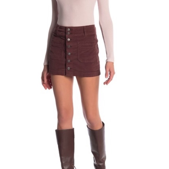 Free People Dresses & Skirts - 🍁 Free People Joanie Cord Skirt in Chocolate